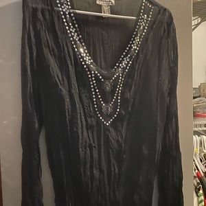 Sequin black top